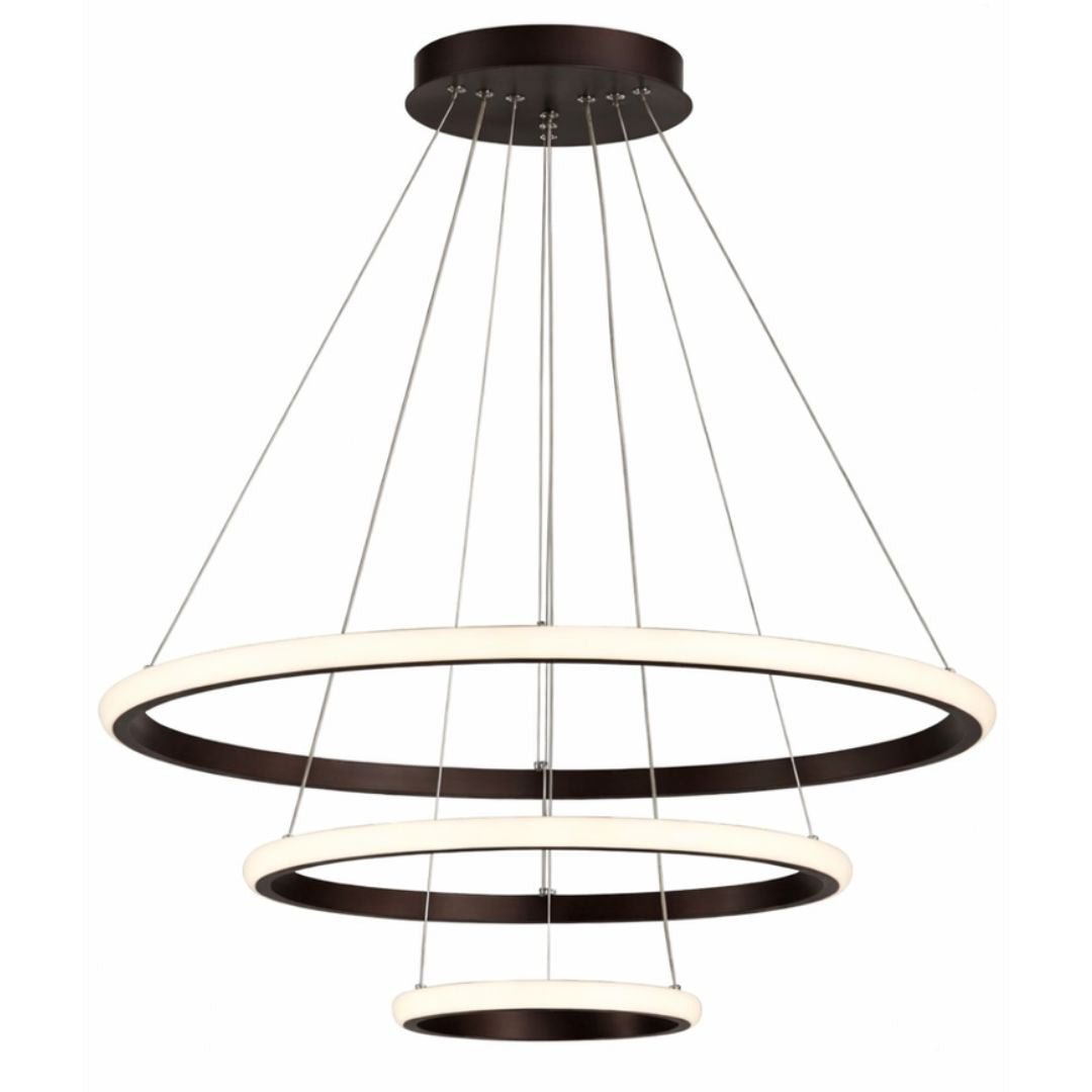 Lustre Pendente Circular Triplo em Led para Sala Jantar - Decors