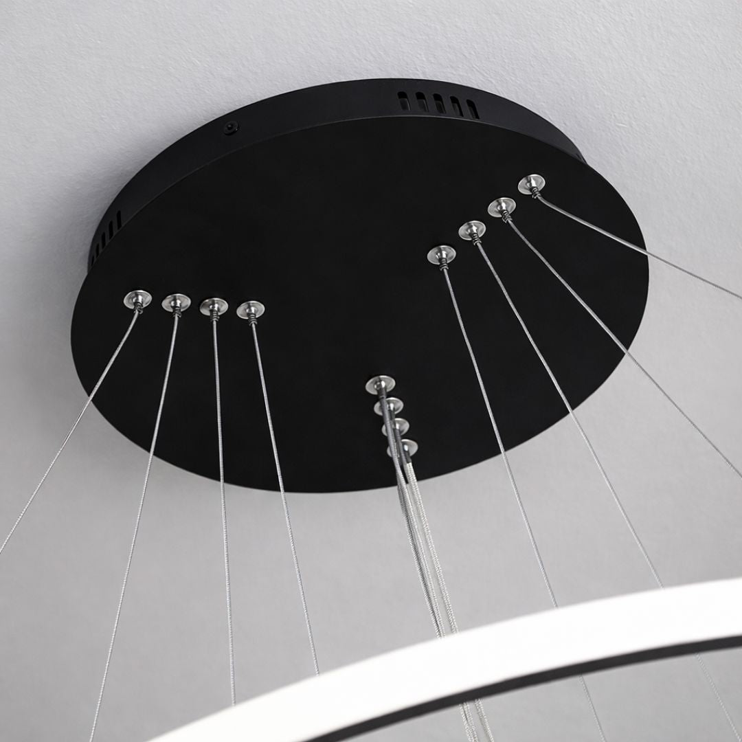 Lustre Pendente Circular Triplo em Led para Sala Jantar