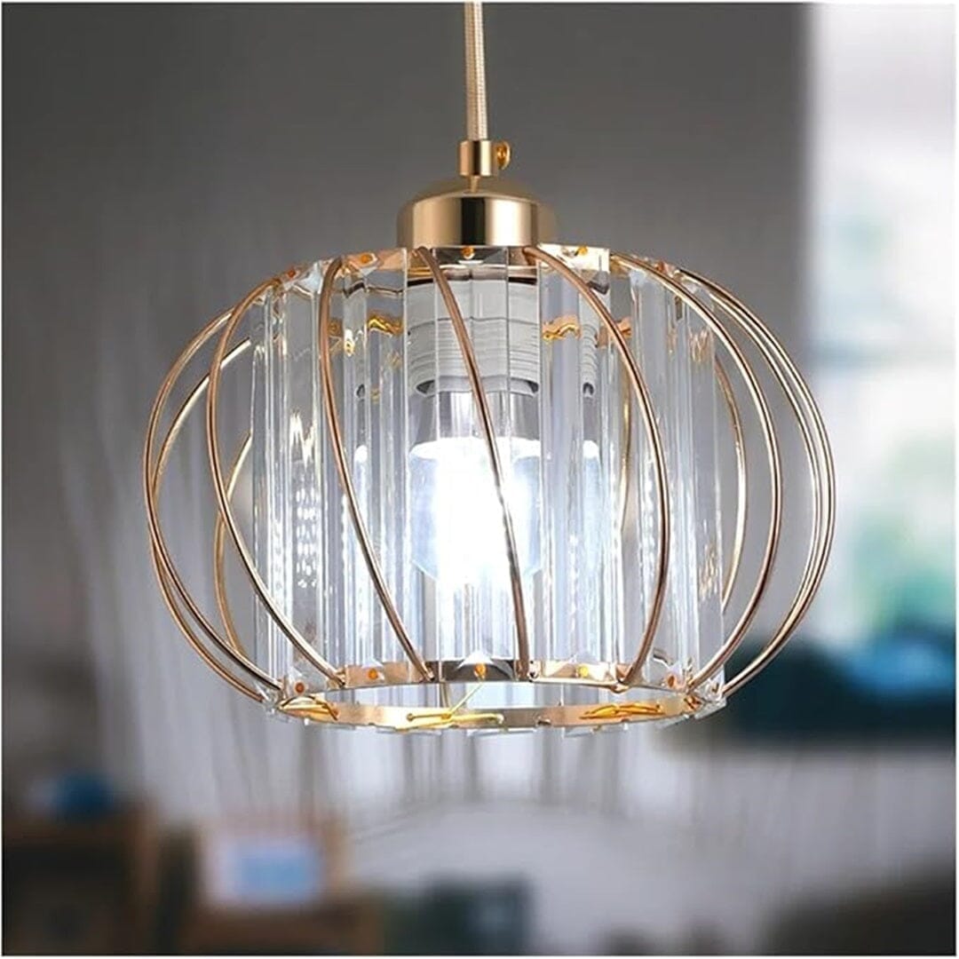 Lustre Pendente de Luxo Arco Gold em Led