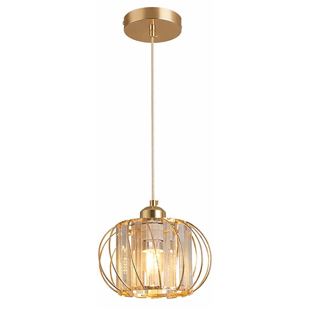Lustre Pendente de Luxo Arco Gold em Led