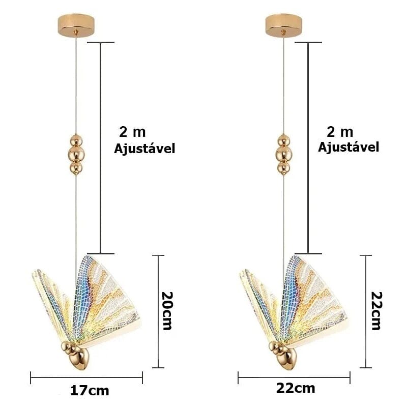 Lustre Pendente de Luxo - Butterfly - Decors