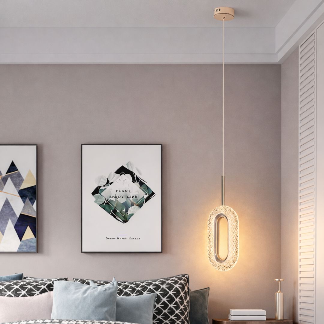 Lustre Pendente de Luxo Cristal Oval