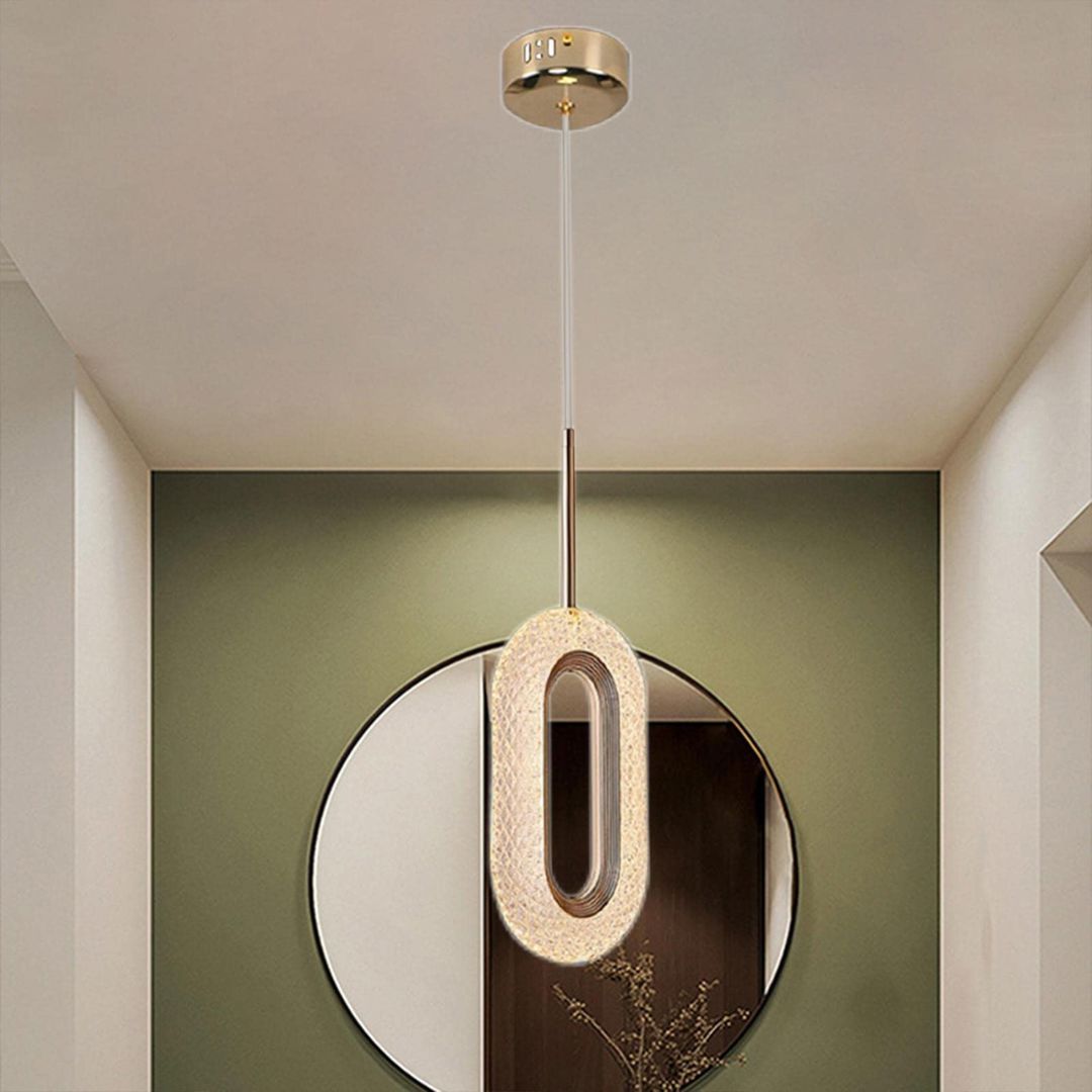 Lustre Pendente de Luxo Cristal Oval