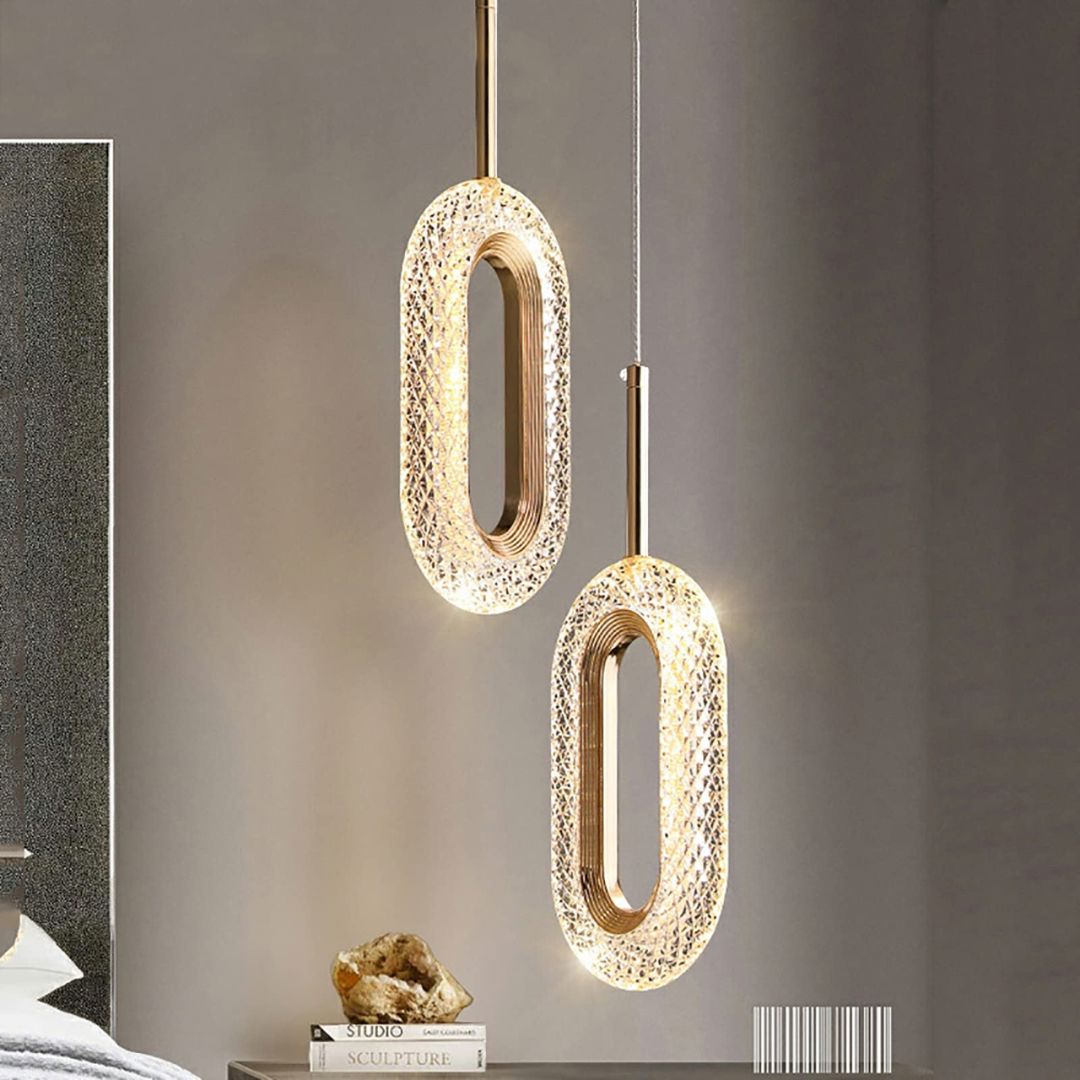 Lustre Pendente de Luxo Cristal Oval