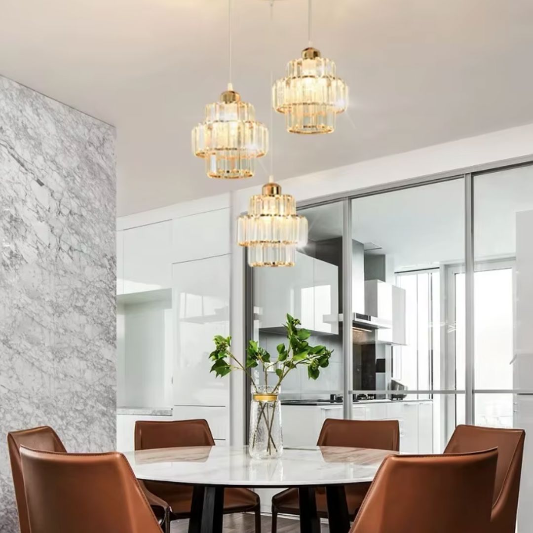 Lustre Pendente de Luxo Cristallo em Crystal K9