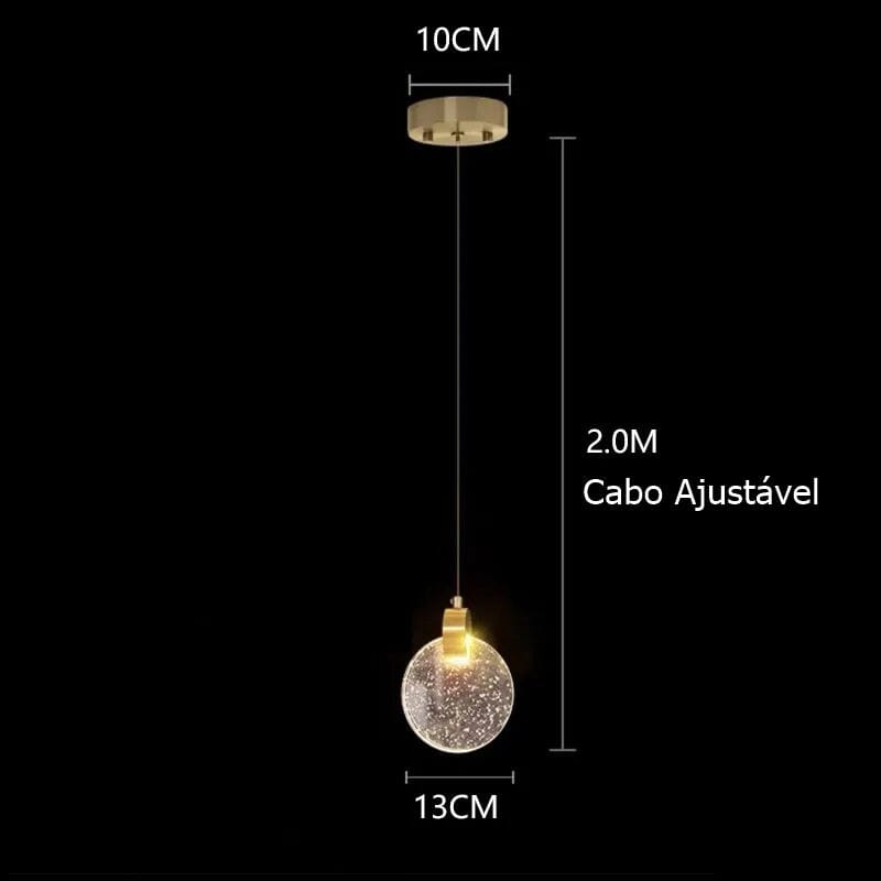 Lustre Pendente de Luxo Crystals Circular - Decors