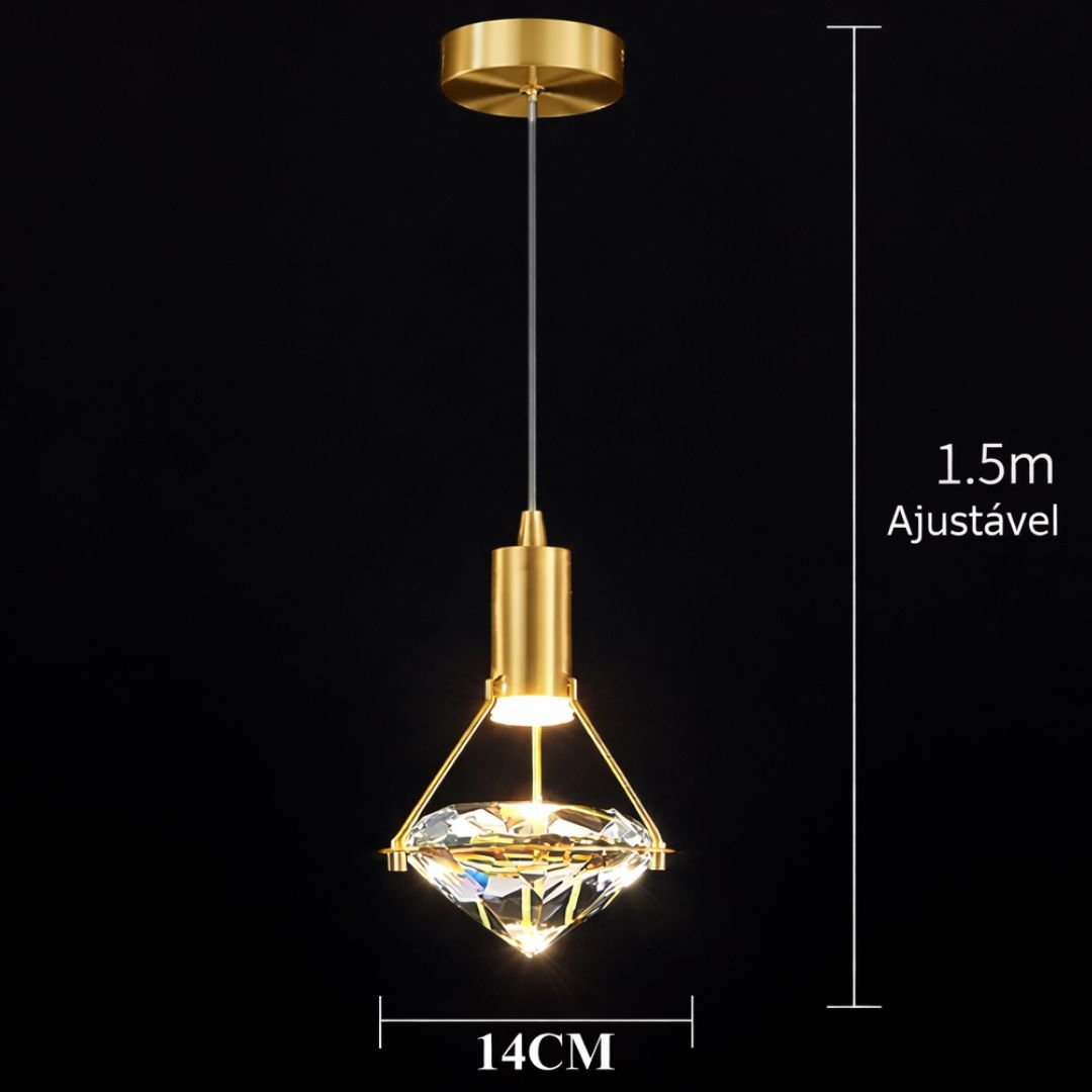 Lustre Pendente de Luxo Crystals Diamond - Decors