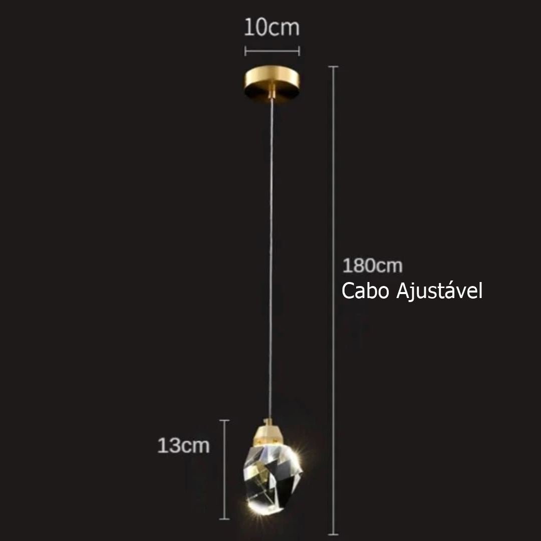 Lustre Pendente de Luxo Diamond para Quarto Sala - Decors