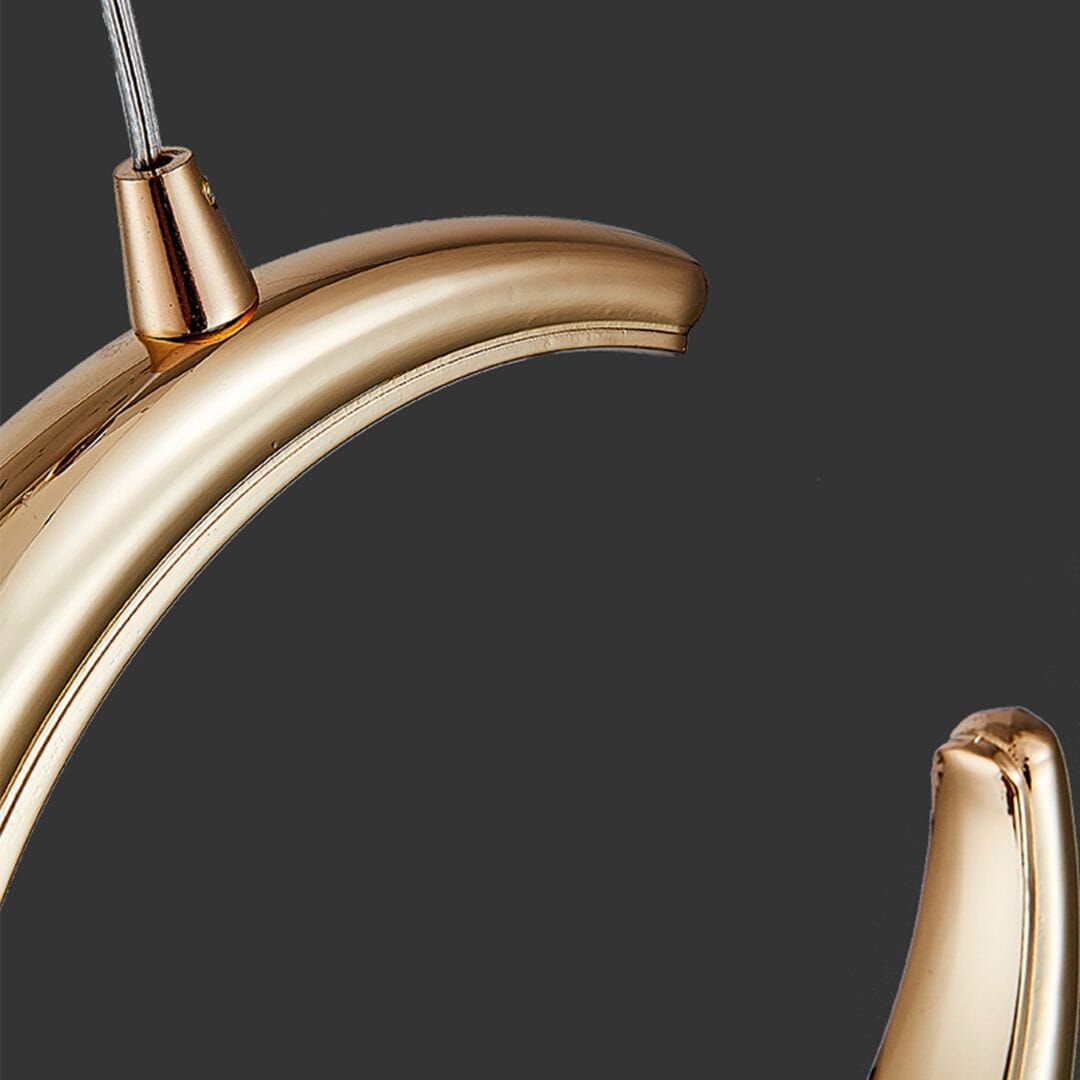 Lustre Pendente de Luxo Dourado Lua Cristal - Decors