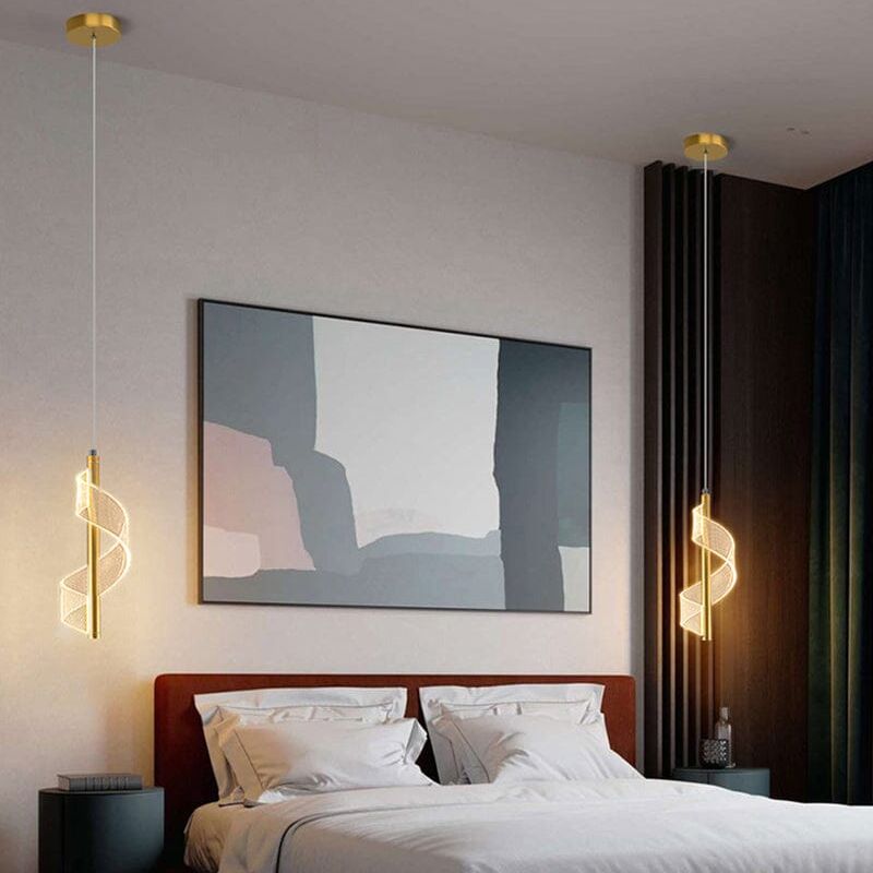 Lustre Pendente de Luxo em Espiral Acrílico