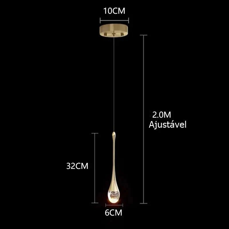Lustre Pendente de Luxo em Gota Crystals - Decors