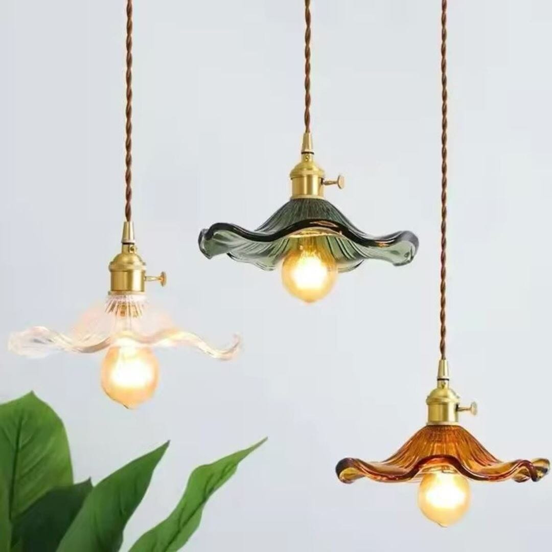 Lustre Pendente de Luxo Floral Vintage Retrô