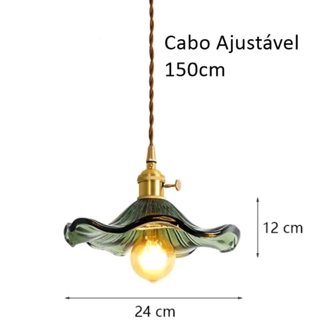 Lustre Pendente de Luxo Floral Vintage Retrô