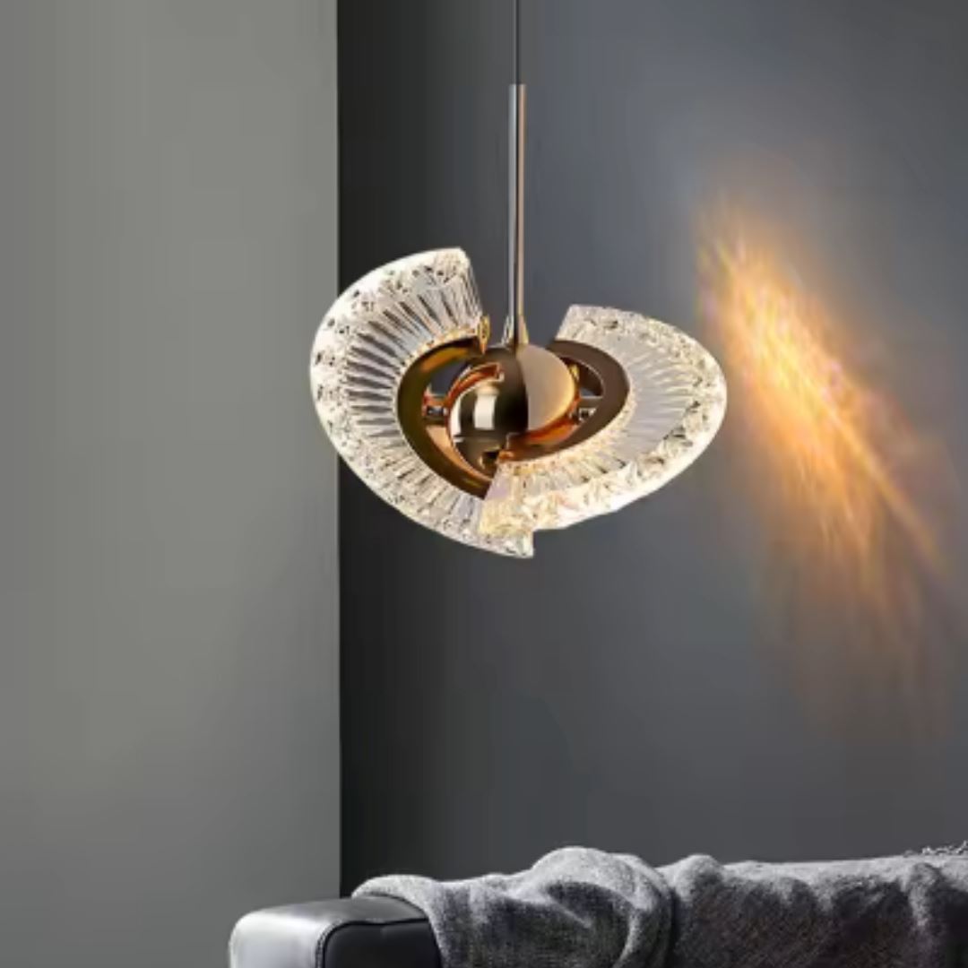 Lustre Pendente de Luxo Orbit Crystals 4 em 1
