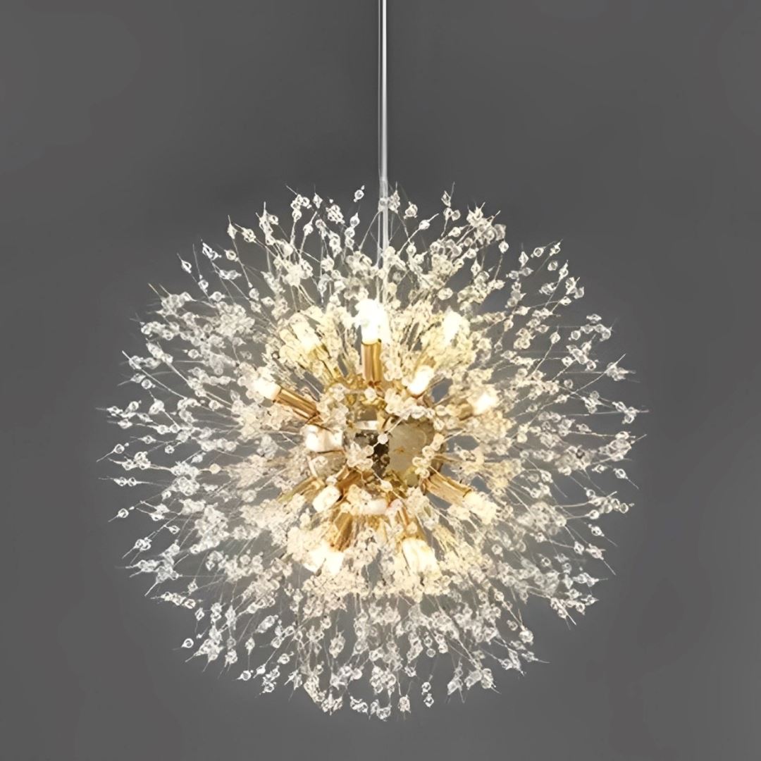 Lustre Pendente Luxuoso Dente de Leão em Led 50cm