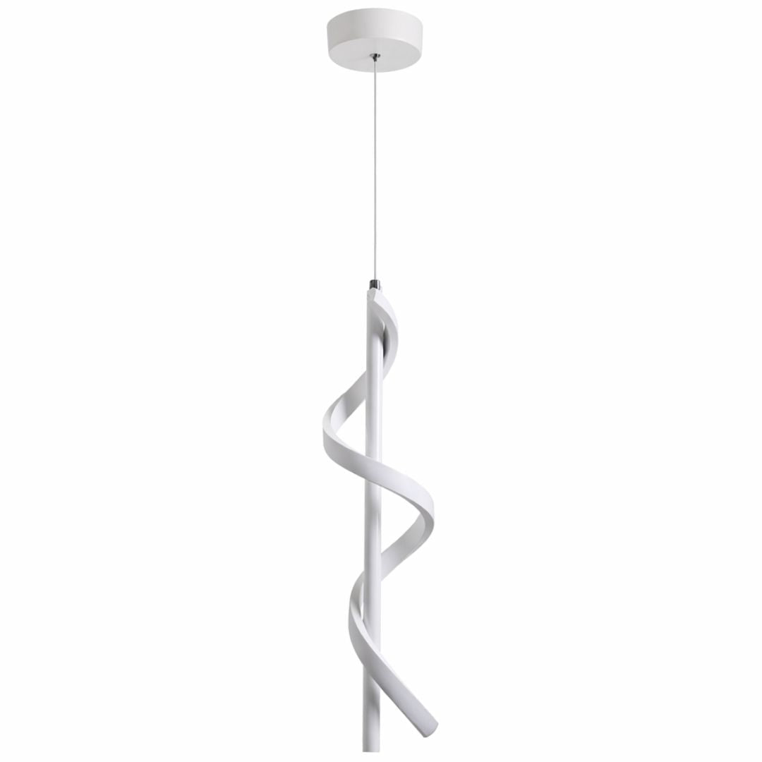 Lustre Pendente em Espiral Branco de Led - Decors