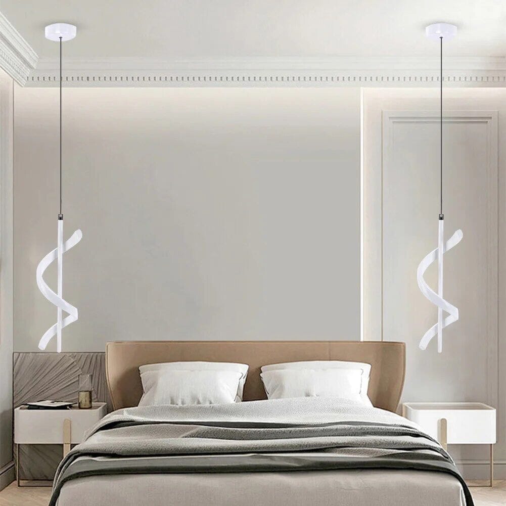 Lustre Pendente em Espiral Branco de Led - Decors
