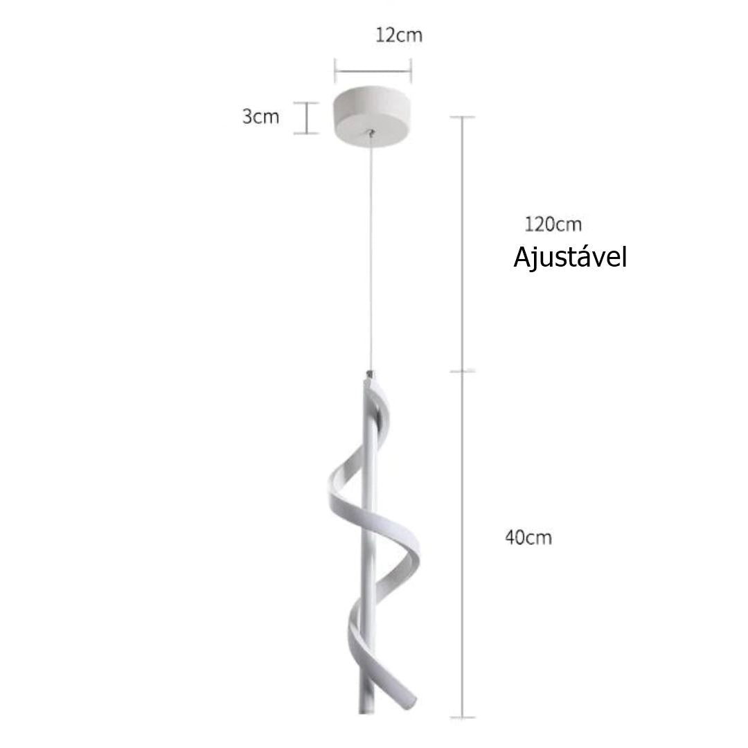 Lustre Pendente em Espiral Branco de Led - Decors