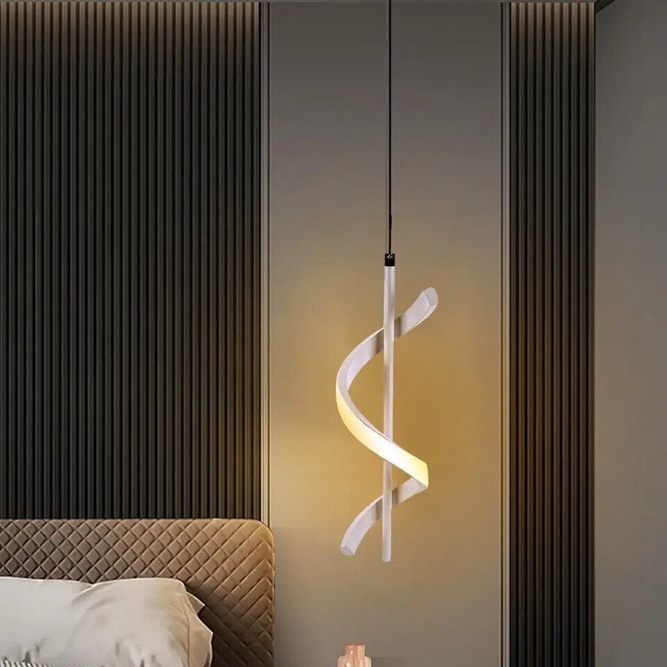 Lustre Pendente em Espiral Branco de Led - Decors