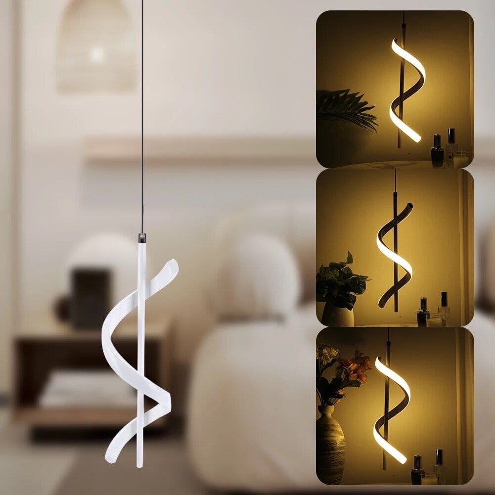 Lustre Pendente em Espiral Branco de Led - Decors