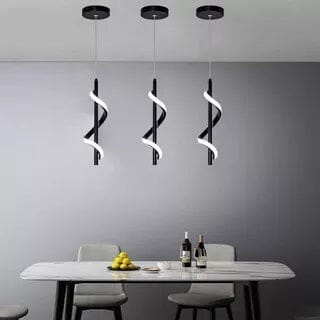 Lustre Pendente em Espiral Preto de Led - Decors