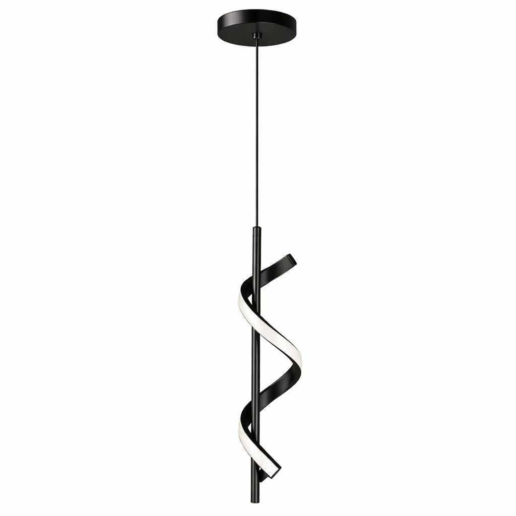 Lustre Pendente em Espiral Preto de Led - Decors