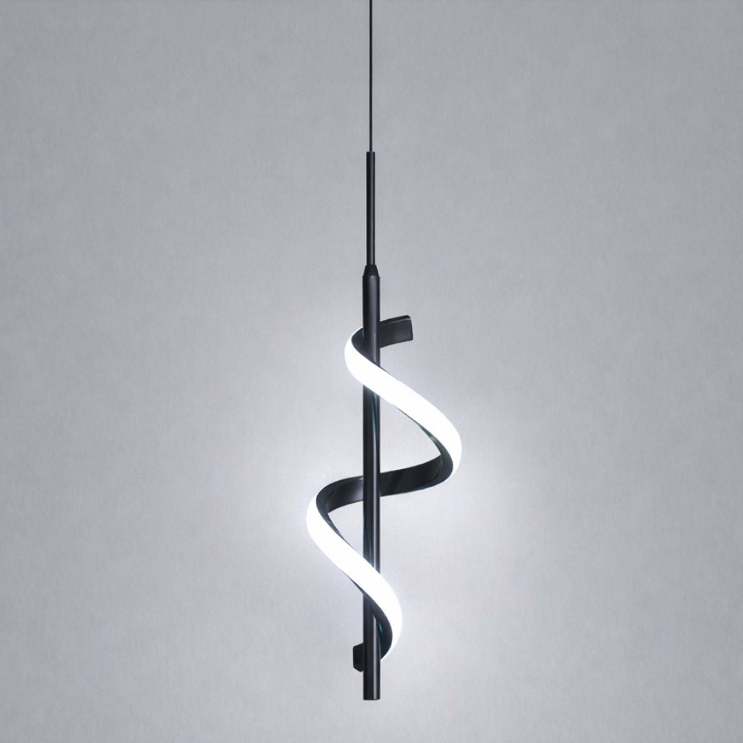 Lustre Pendente em Espiral Preto de Led - Decors