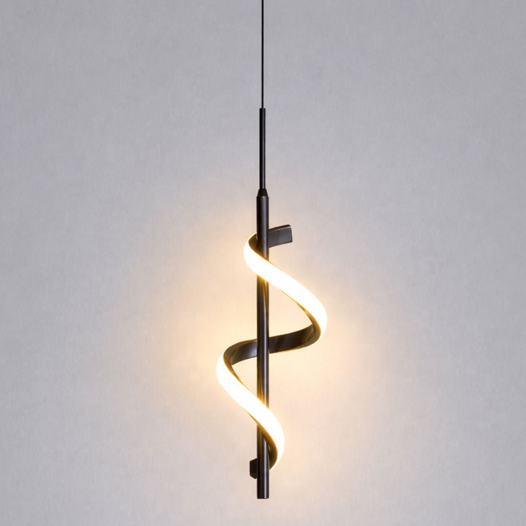 Lustre Pendente em Espiral Preto de Led - Decors