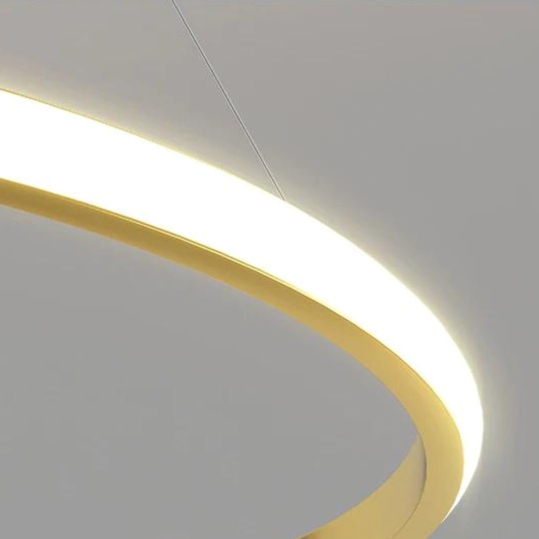 Lustre Pendente Luxuoso Circular Duplo em Led - Decors