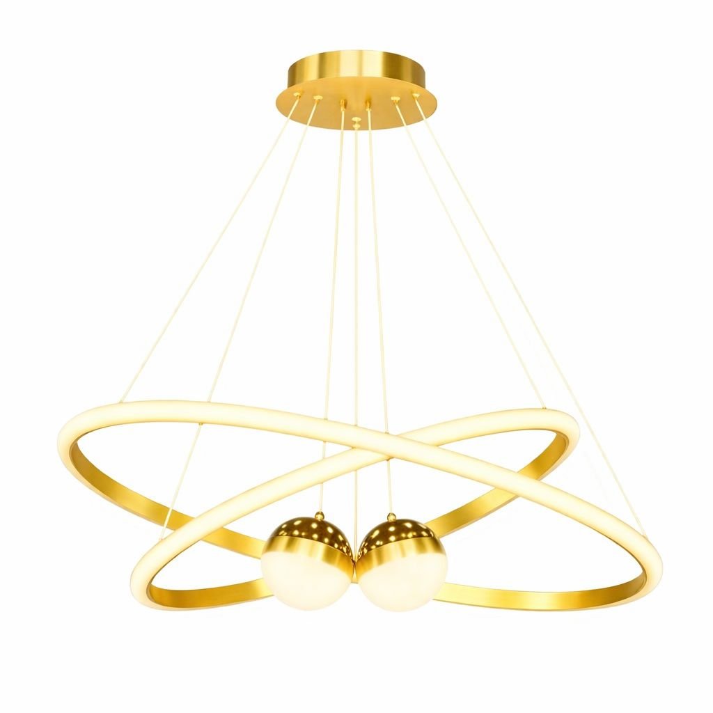 Lustre Pendente Luxuoso Circular Duplo em Led - Decors
