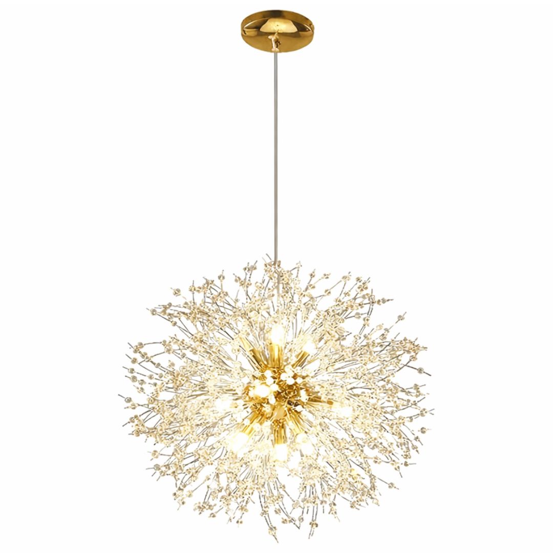 Lustre Pendente Luxuoso Dente de Leão em Led 50cm