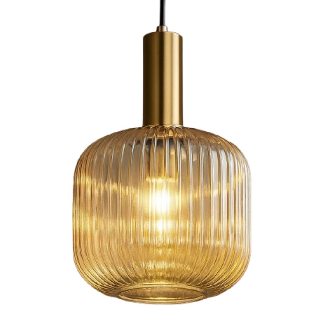 Lustre Pendente Luxuoso Retrô Glass Âmbar - Decors