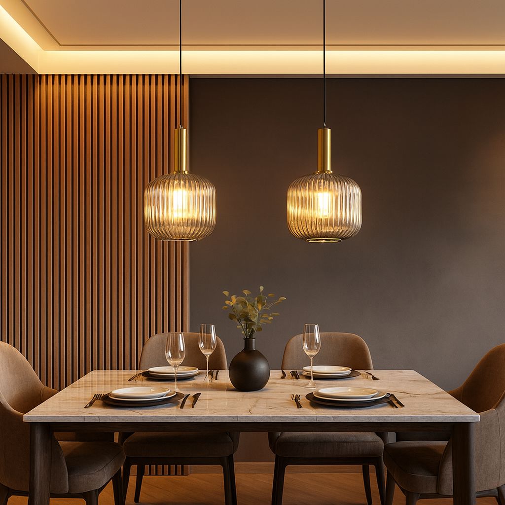 Lustre Pendente Luxuoso Retrô Glass Gray