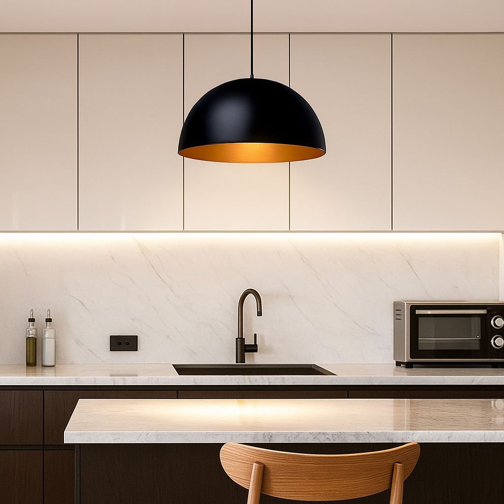 Lustre Pendente Meia Lua para Balcão Cozinha 40cm - Decors