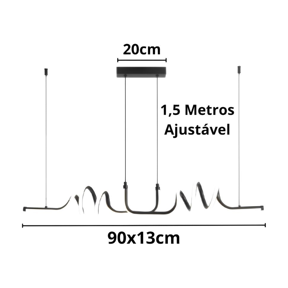 Lustre Pendente Minimalista Inari em Led