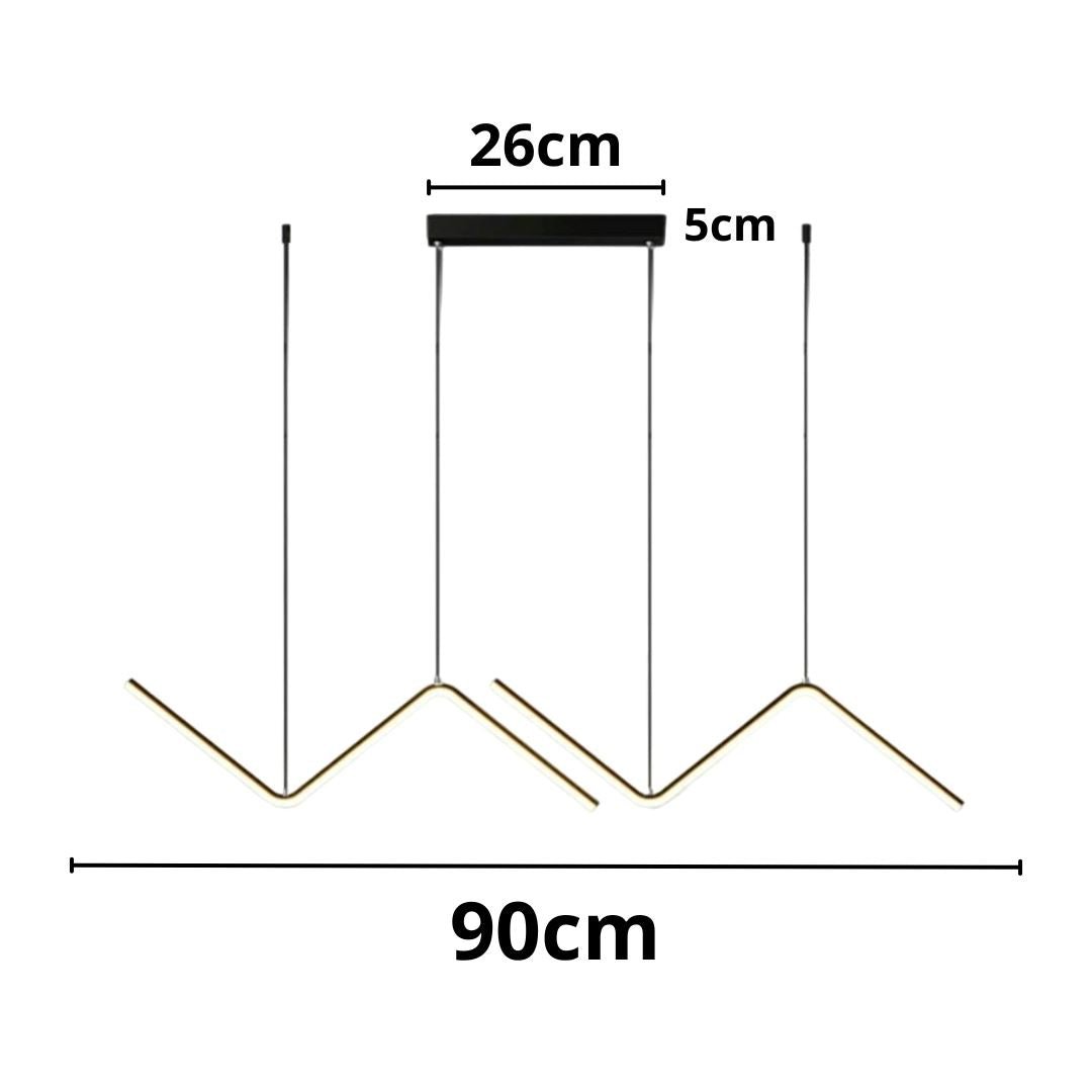 Lustre Pendente Minimalista Wave Line Led - 90cm - Decors