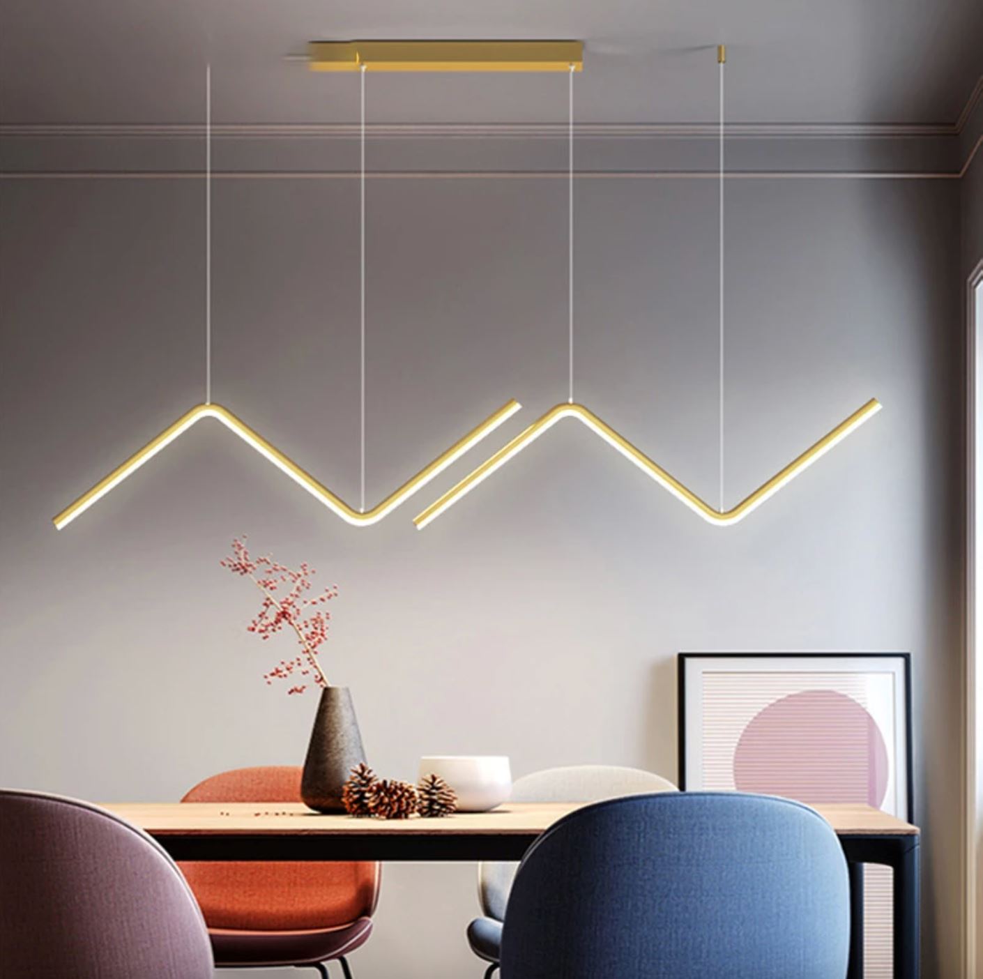 Lustre Pendente Minimalista Wave Line Led - 90cm - Decors