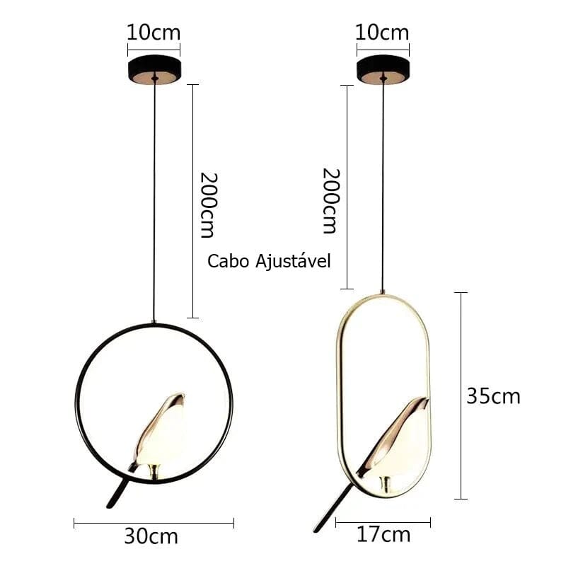 Lustre Pendente Pássaro Dourado - Decors