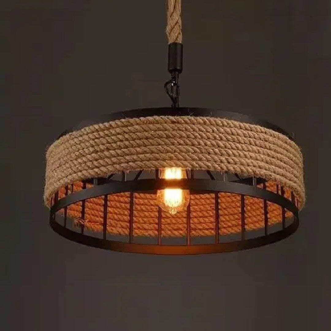 Lustre Pendente Rústico Nordic Rope Vintage