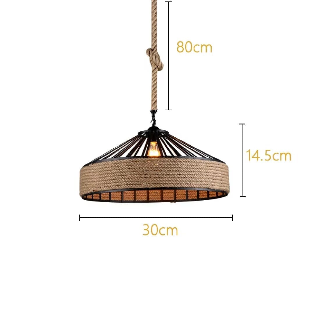 Lustre Pendente Rústico Nordic Rope Vintage
