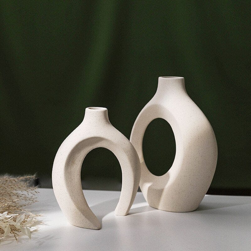 Par de Vasos Nórdicos Boho em Cerâmica (16x22cm) - Decors