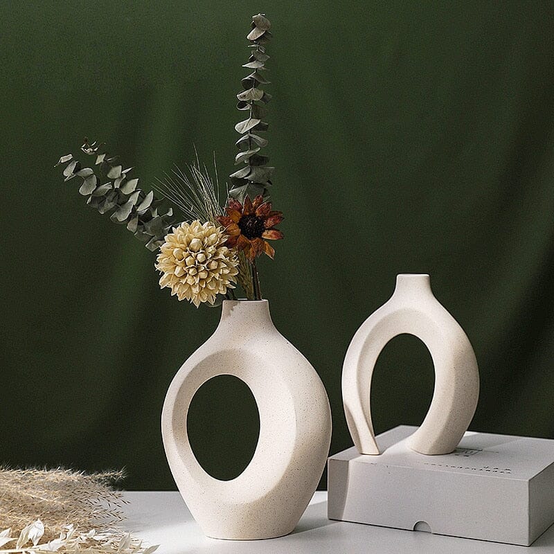 Par de Vasos Nórdicos Boho em Cerâmica (16x22cm) - Decors