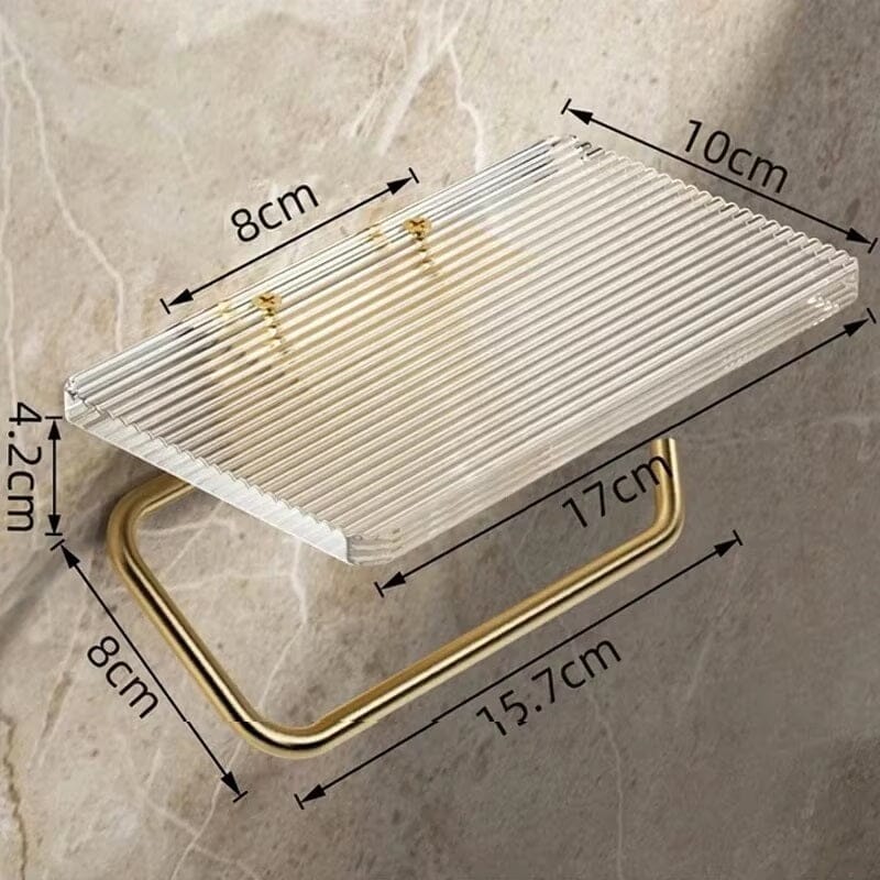 Porta Papel Higiênico de Parede com Prateleira Acrílica Lumière