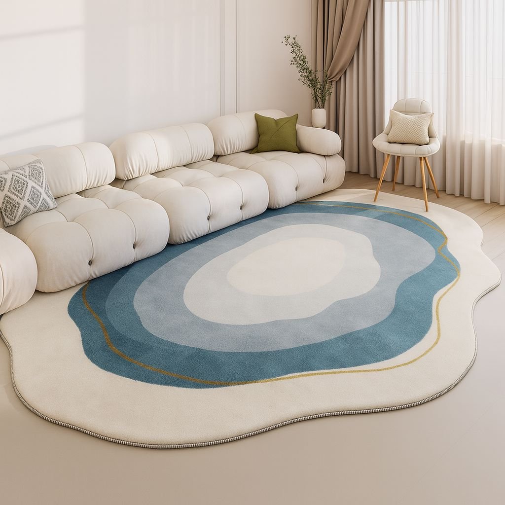 Tapete Decorativo Orgânico Abstrato Irregular - Elassa Azul - Decors