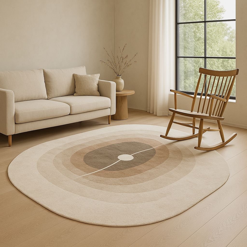 Tapete Decorativo Orgânico Abstrato Irregular para Sala - Areia - Decors
