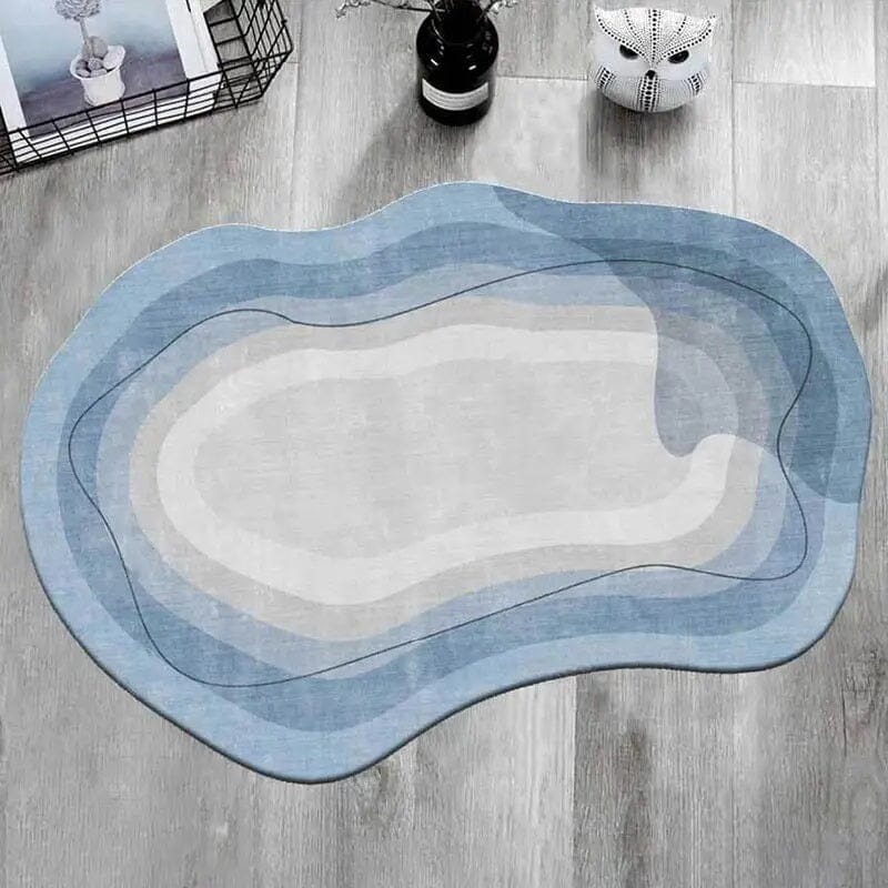 Tapete Decorativo Orgânico Abstrato Irregular para Sala - Azul Ondas - Decors