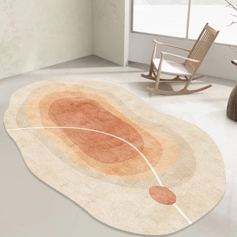 Tapete Decorativo Orgânico Abstrato Irregular para Sala - Laranja Areia - Decors