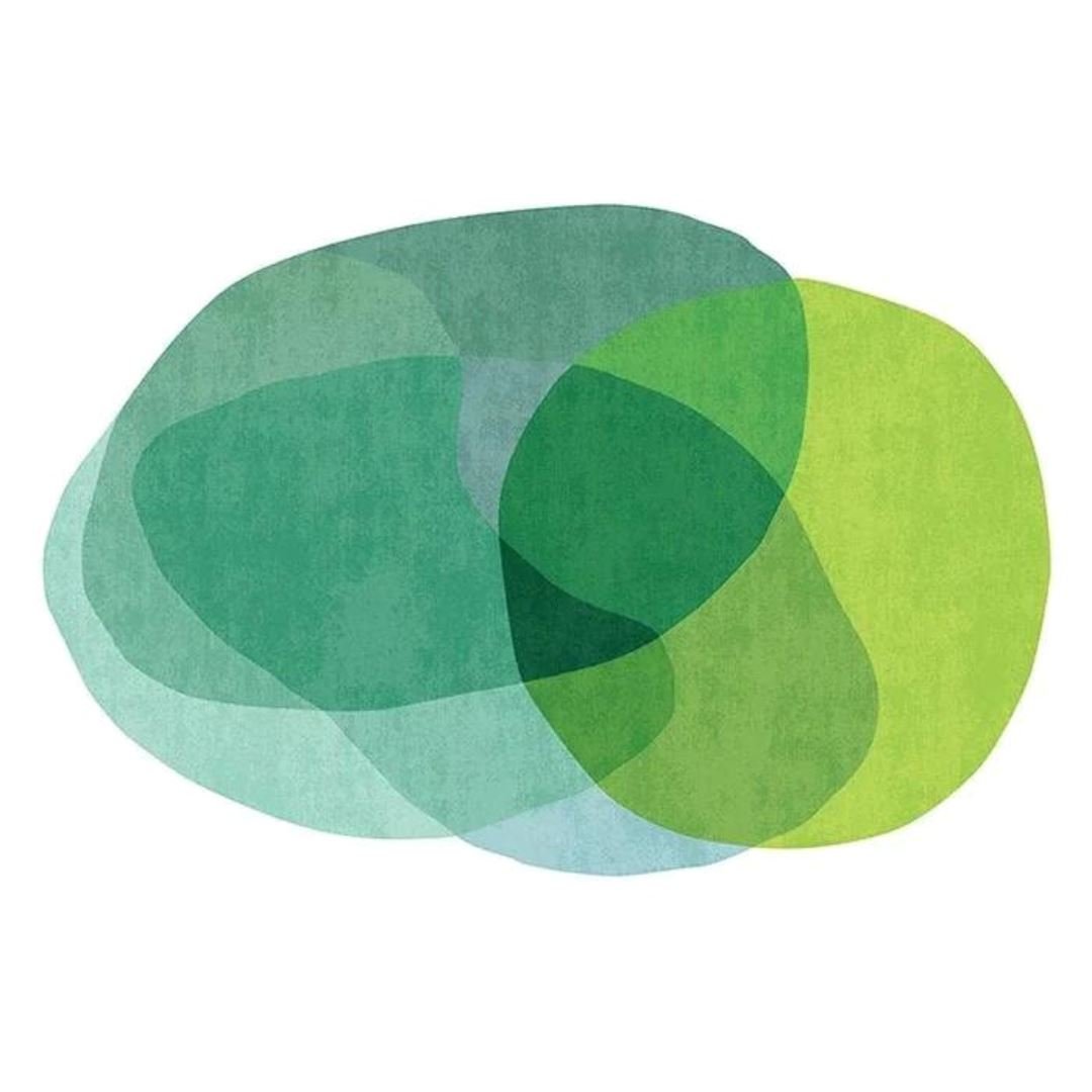 Tapete Decorativo Orgânico Abstrato Irregular para Sala - Mix Green - Decors