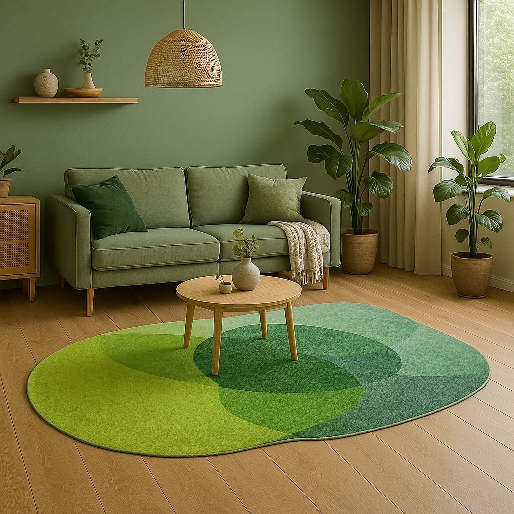 Tapete Decorativo Orgânico Abstrato Irregular para Sala - Mix Green - Decors