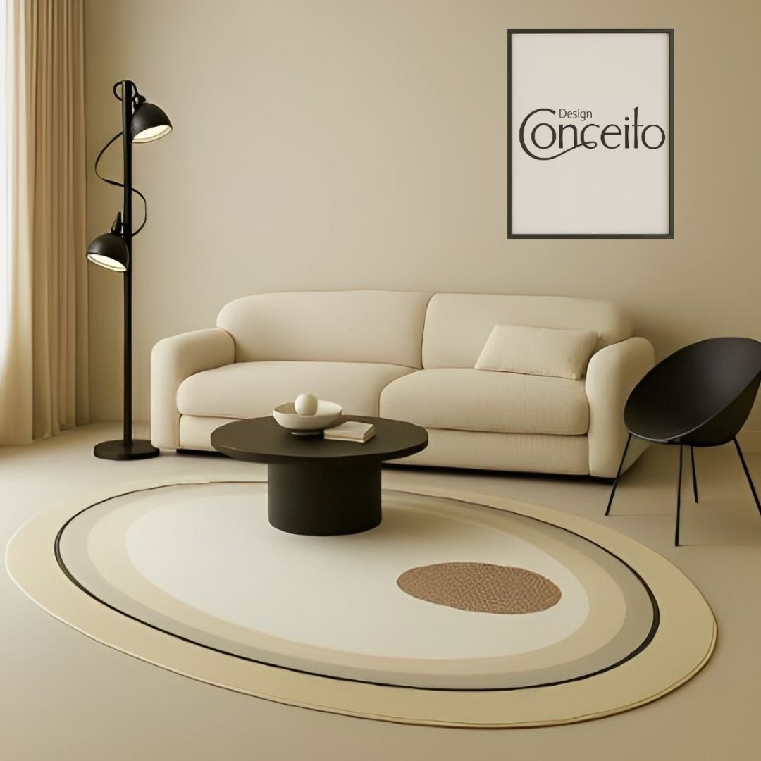 Tapete Decorativo Orgânico Abstrato Irregular para Sala - Unique Bean - Decors